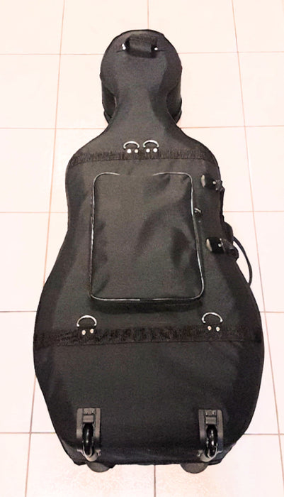 Lightweight 4/4 Cello Case with Wheels Space for Two Bows and External Pocket