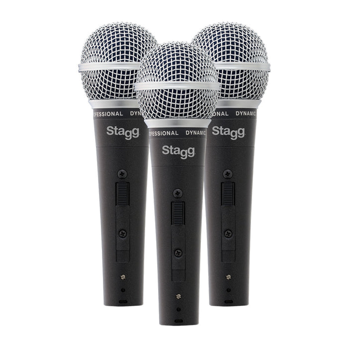Stagg Cardioid Dynamic Microphones with Cartridge DC78 Set of 3