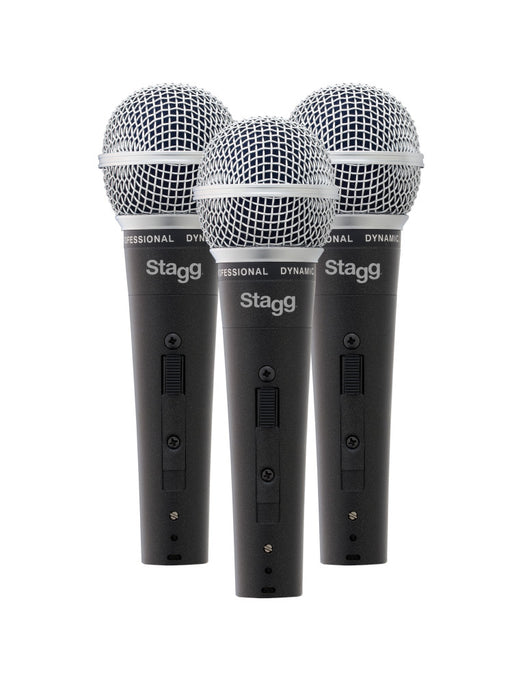 Stagg Cardioid Dynamic Microphones with Cartridge DC78 Set of 3