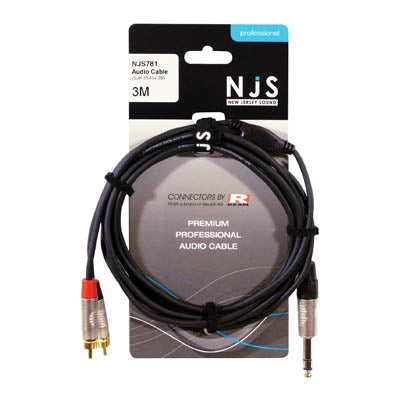 6.35mm Plug (Stereo or Mono) to 2 x RCA Phono Plugs Signal Cable (Lead Length (m) 3)