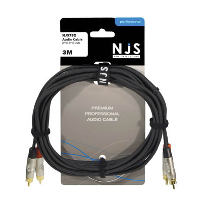 Hi Quality NJS 2x RCA Phono to 2x RCA Phono Plug Signal Cable 5 Variants