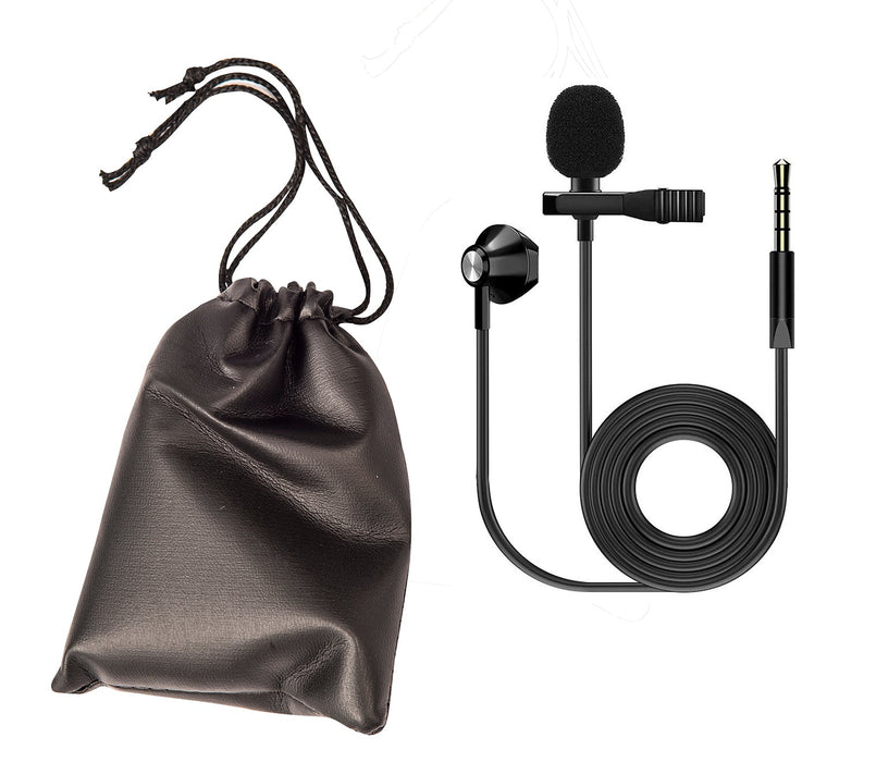 Kinsman Clip-On Lavalier Microphone with Earpiece ~ 3.5mm TRRS Jack