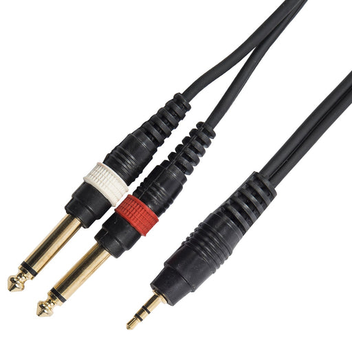Kinsman Standard Soundcard Cable ~ 3.5mm Stereo/2 x 6.35mm Mono ~ 10ft/3m