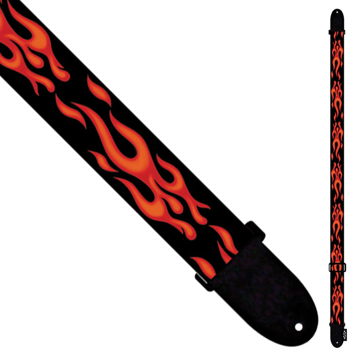 Perri's Polyester/Webbing Guitar Strap ~ Red Flames