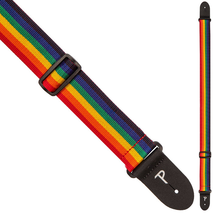 Perri's Polyester Extra Long Guitar Strap ~ Rainbow