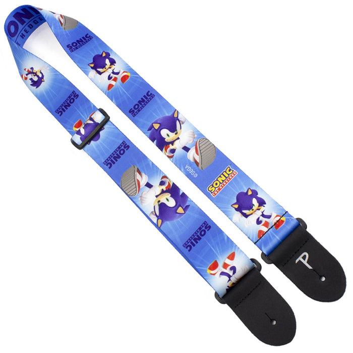 Perri's Official Sonic The Hedgehog Polyester 2'' Guitar Strap ~ Blue Pattern