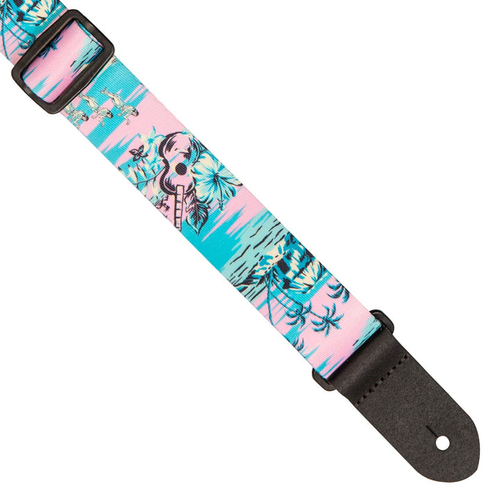 Perri's Maui and Sons Polyester 1.5'' Ukulele Strap ~ Blue/Pink