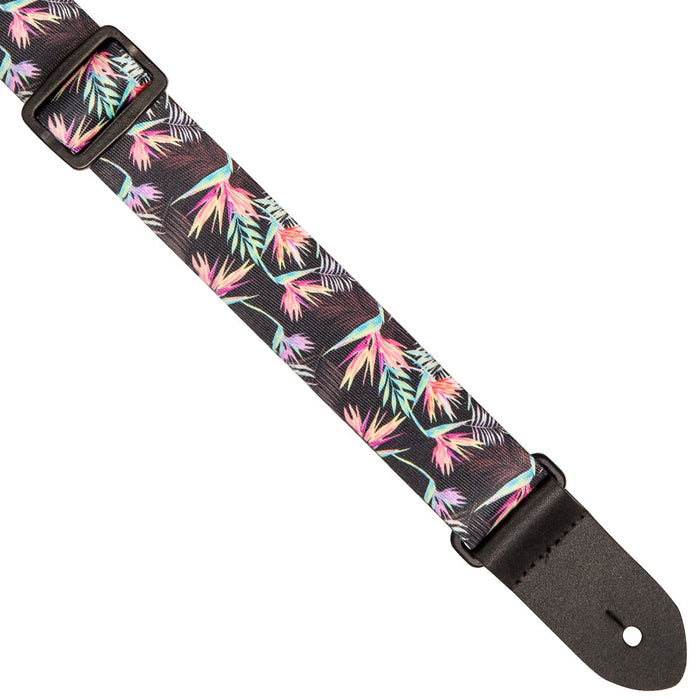 Perri's Maui and Sons Polyester 1.5" Ukulele Strap ~ Black/Pink
