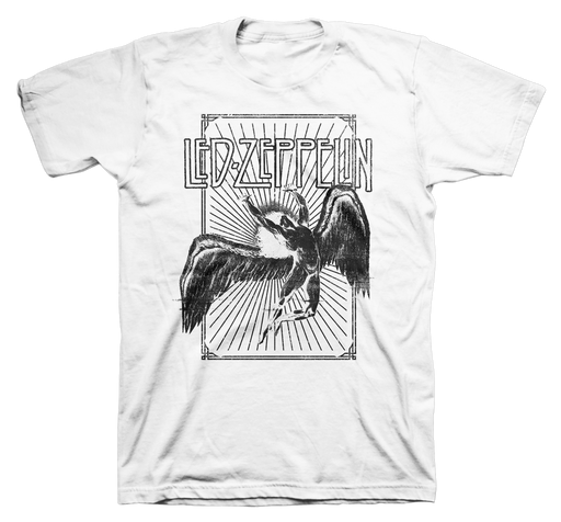Led Zeppelin T-Shirt Large - Icarus Burst White