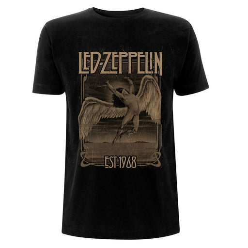 Led Zeppelin T-Shirt Large - Faded Falling Black