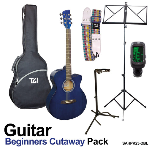 Guitar Pack - Beginners Cutaway - Blue Guitar