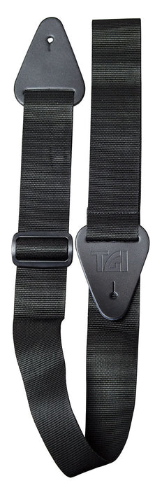 TGI Guitar Strap Woven. Plain Black Extra Long.